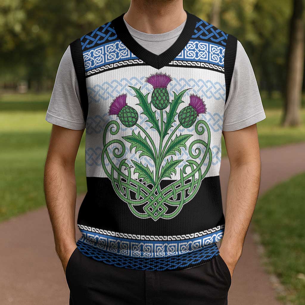Scotland Celtic Knot Christmas Knitted V-Neck Vest Celtic Nation Heritage Pride - Wonder Print Shop