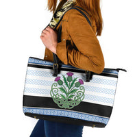 Scotland Celtic Knot Leather Tote Bag Celtic Nation Heritage Pride - Wonder Print Shop