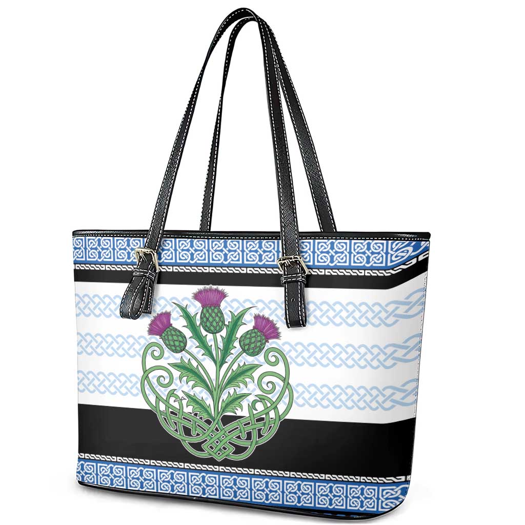 Scotland Celtic Knot Leather Tote Bag Celtic Nation Heritage Pride - Wonder Print Shop