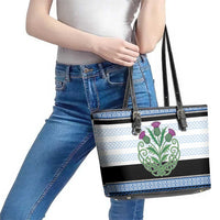 Scotland Celtic Knot Leather Tote Bag Celtic Nation Heritage Pride - Wonder Print Shop