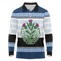 Scotland Celtic Knot Long Sleeve Polo Shirt Celtic Nation Heritage Pride - Wonder Print Shop
