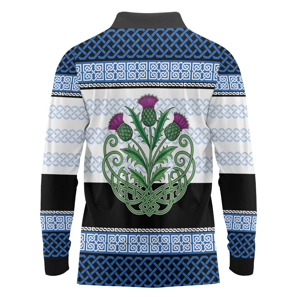 Scotland Celtic Knot Long Sleeve Polo Shirt Celtic Nation Heritage Pride - Wonder Print Shop