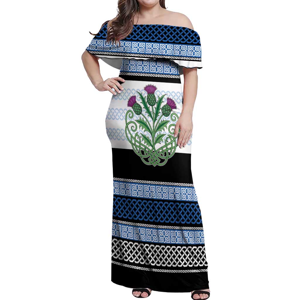 Scotland Celtic Knot Off Shoulder Maxi Dress Celtic Nation Heritage Pride - Wonder Print Shop