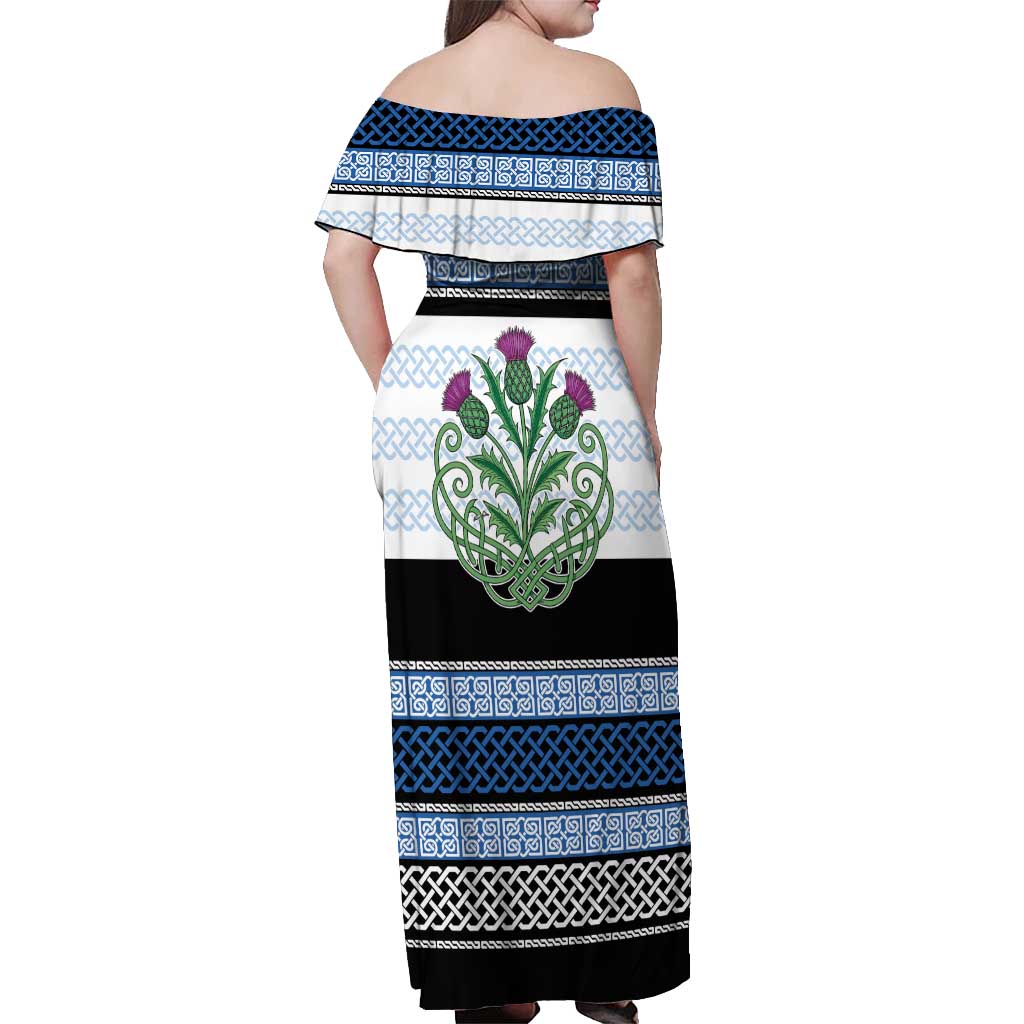Scotland Celtic Knot Off Shoulder Maxi Dress Celtic Nation Heritage Pride - Wonder Print Shop