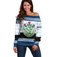 Scotland Celtic Knot Off Shoulder Sweater Celtic Nation Heritage Pride - Wonder Print Shop