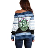 Scotland Celtic Knot Off Shoulder Sweater Celtic Nation Heritage Pride - Wonder Print Shop