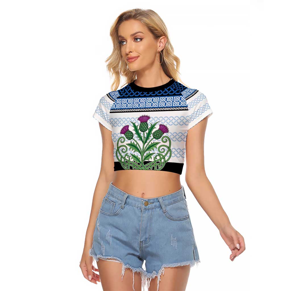 Scotland Celtic Knot Raglan Cropped T Shirt Celtic Nation Heritage Pride - Wonder Print Shop