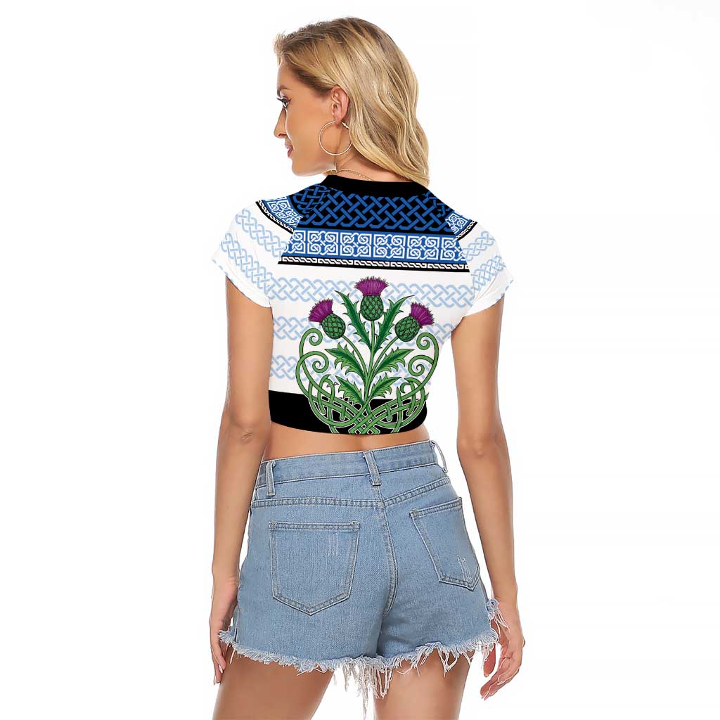 Scotland Celtic Knot Raglan Cropped T Shirt Celtic Nation Heritage Pride - Wonder Print Shop