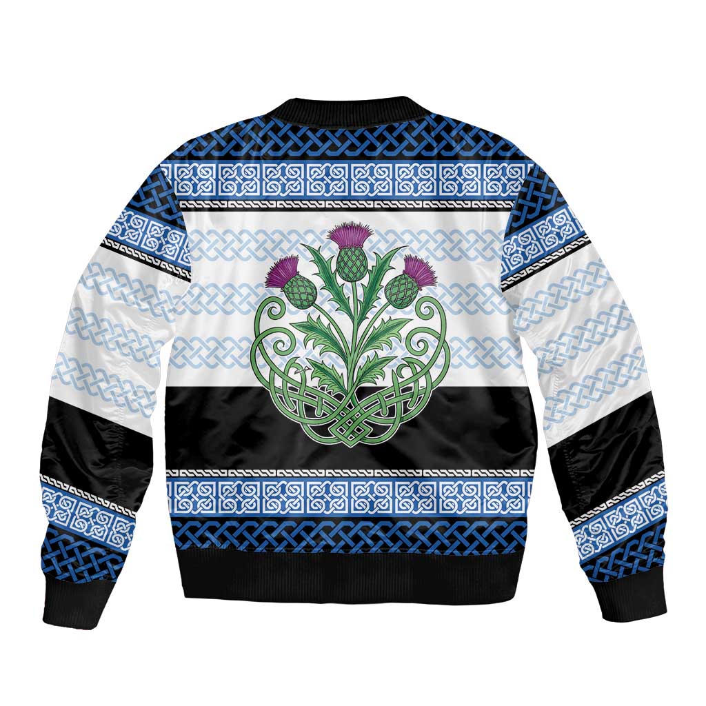 Scotland Celtic Knot Sleeve Zip Bomber Jacket Celtic Nation Heritage Pride - Wonder Print Shop