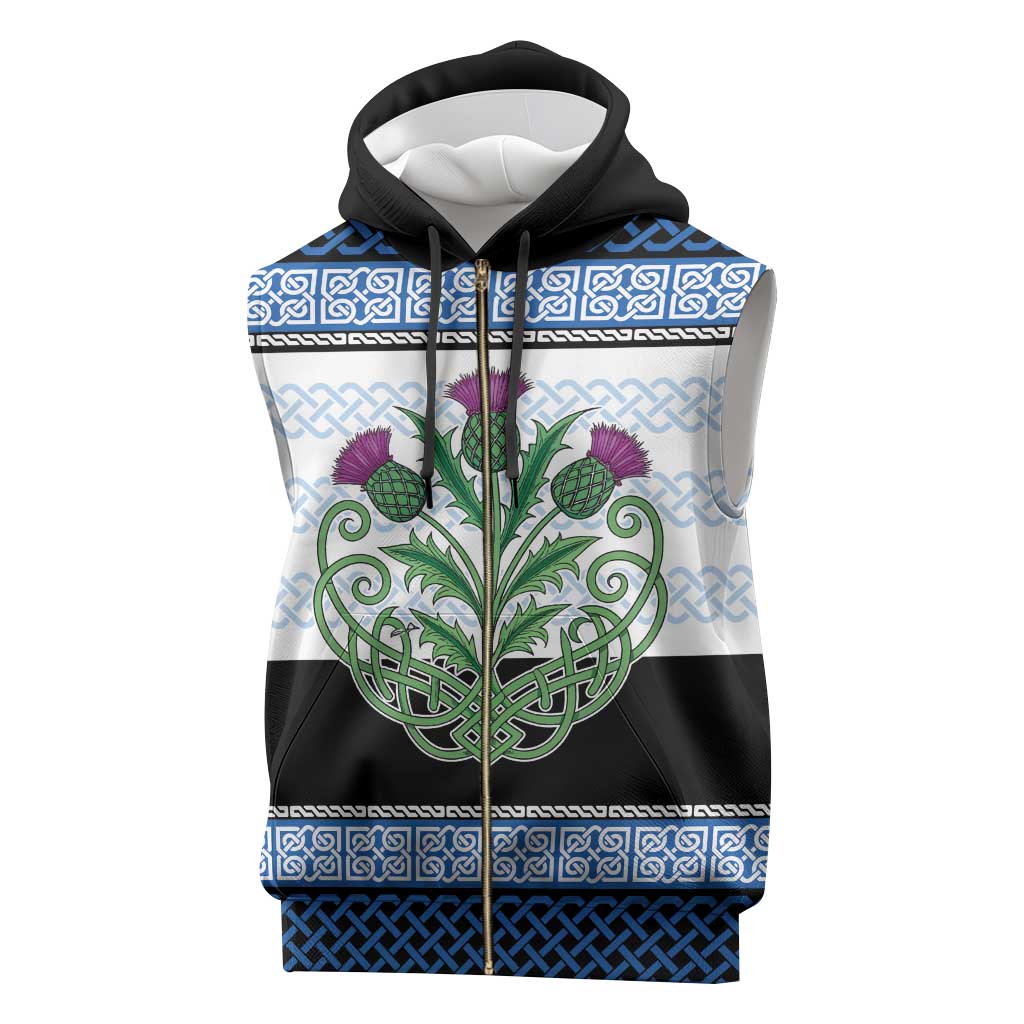 Scotland Celtic Knot Sleeveless Zip Hoodie Celtic Nation Heritage Pride - Wonder Print Shop