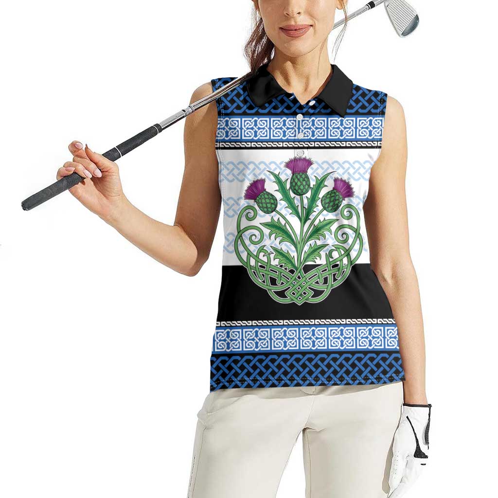 Scotland Celtic Knot Women Sleeveless Polo Shirt Celtic Nation Heritage Pride - Wonder Print Shop