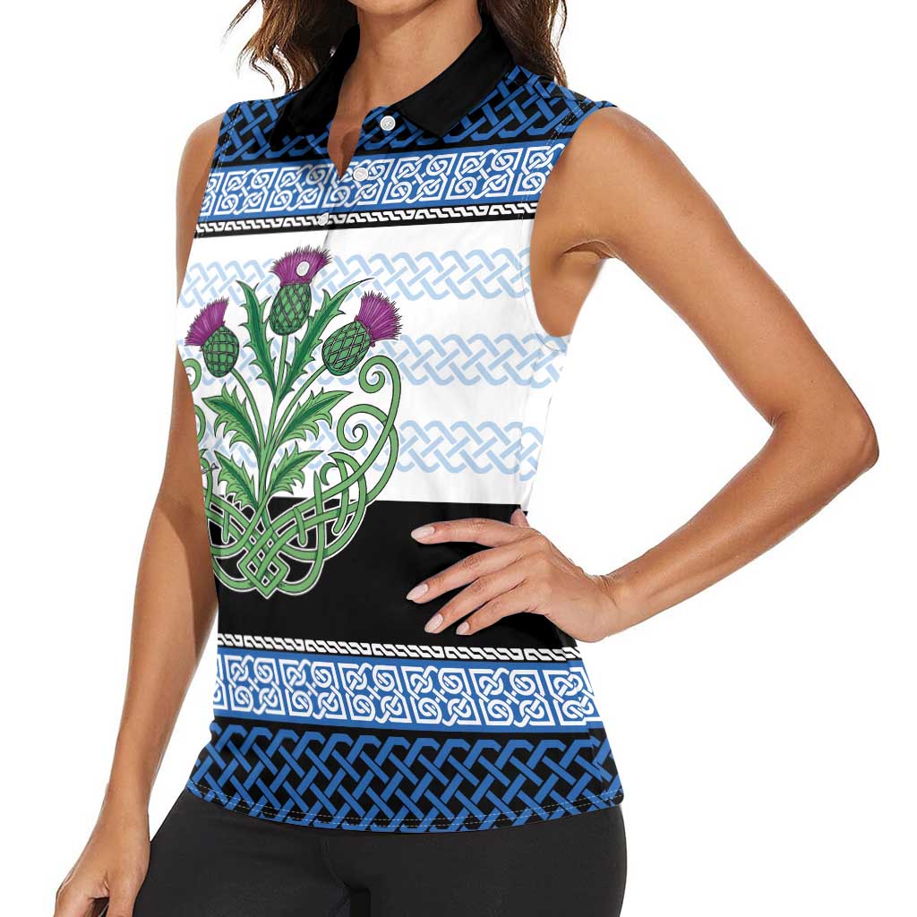 Scotland Celtic Knot Women Sleeveless Polo Shirt Celtic Nation Heritage Pride - Wonder Print Shop