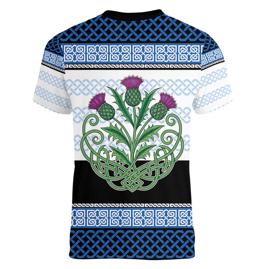 Scotland Celtic Knot Women V-Neck T-Shirt Celtic Nation Heritage Pride - Wonder Print Shop