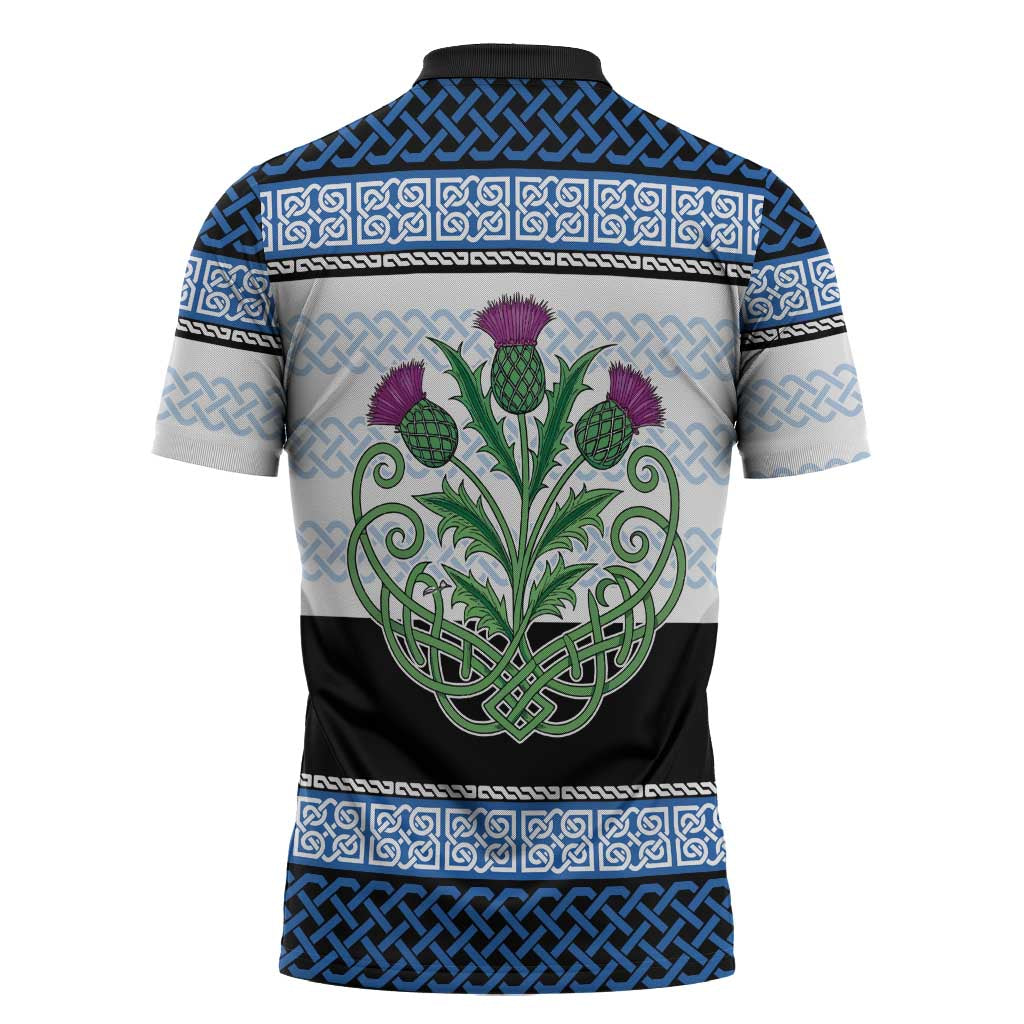 Scotland Celtic Knot Zipper Polo Shirt Celtic Nation Heritage Pride - Wonder Print Shop