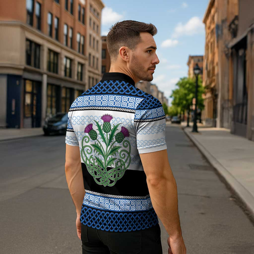 Scotland Celtic Knot Zipper Polo Shirt Celtic Nation Heritage Pride - Wonder Print Shop