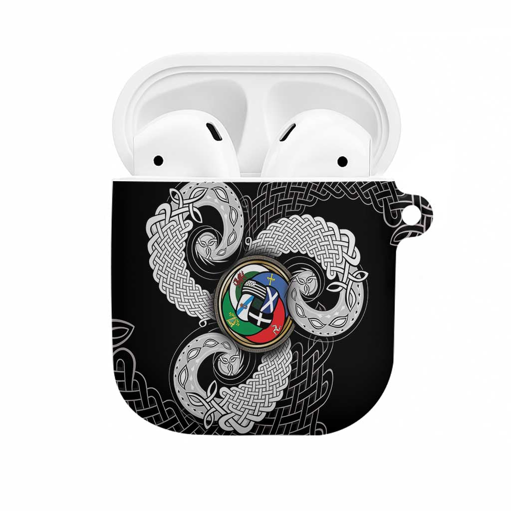 Six Celtic Countries Heritage AirPods Case Black Celtic Knot Triskelion - Wonder Print Shop
