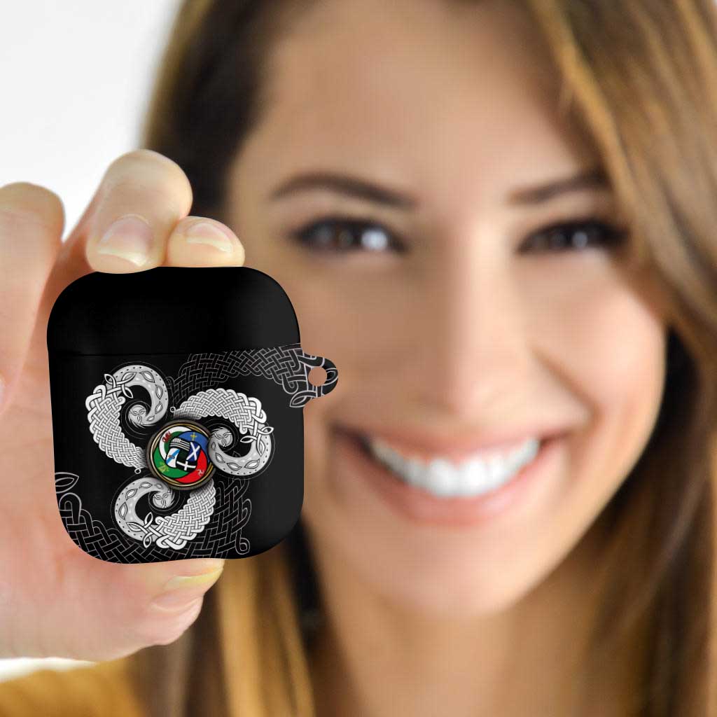 Six Celtic Countries Heritage AirPods Case Black Celtic Knot Triskelion - Wonder Print Shop
