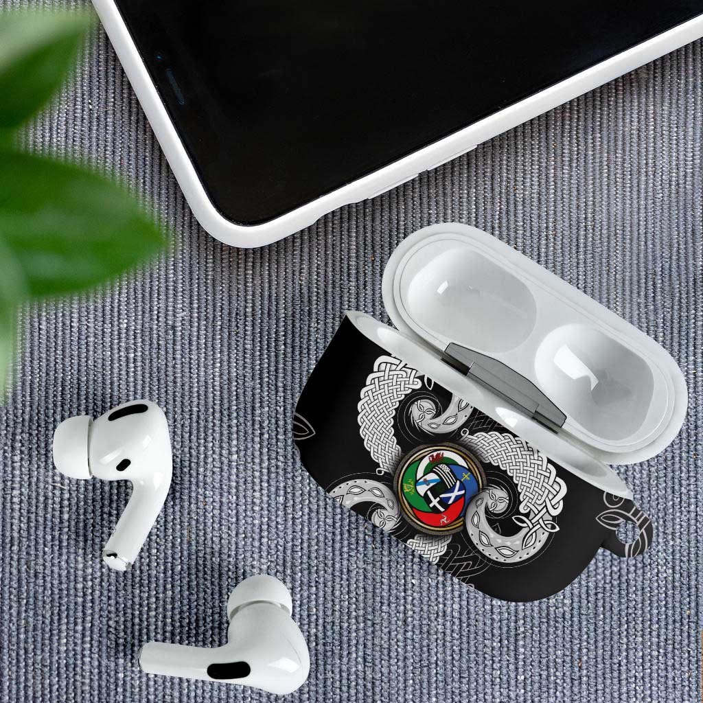 Six Celtic Countries Heritage AirPods Case Black Celtic Knot Triskelion - Wonder Print Shop