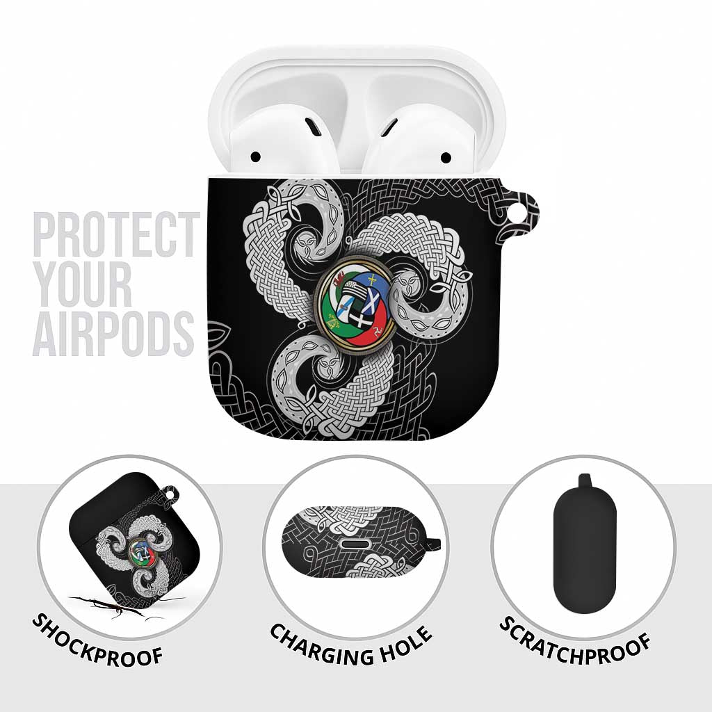Six Celtic Countries Heritage AirPods Case Black Celtic Knot Triskelion - Wonder Print Shop