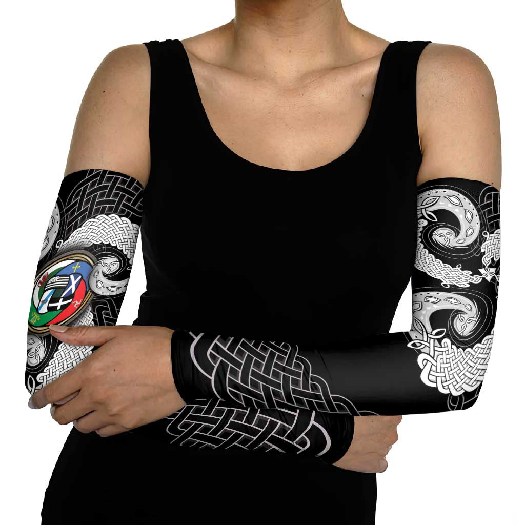 Six Celtic Countries Heritage Arm Sleeves Black Celtic Knot Triskelion - Wonder Print Shop
