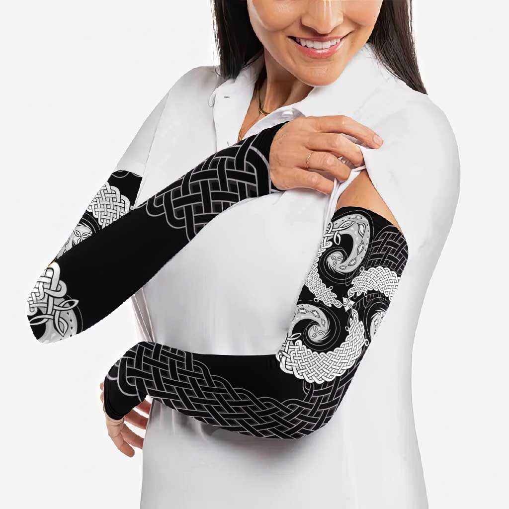 Six Celtic Countries Heritage Arm Sleeves Black Celtic Knot Triskelion - Wonder Print Shop