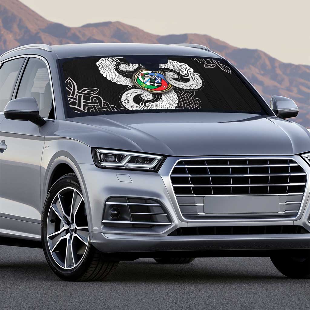 Six Celtic Countries Heritage Auto Sun Shade Black Celtic Knot Triskelion - Wonder Print Shop