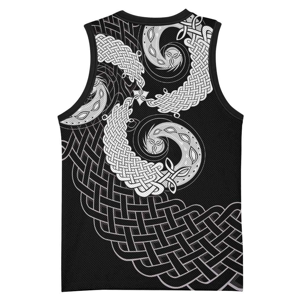 Six Celtic Countries Heritage Basketball Jersey Black Celtic Knot Triskelion - Wonder Print Shop