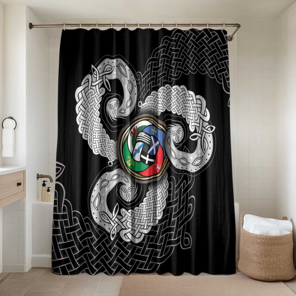Six Celtic Countries Heritage Bathroom Set Black Celtic Knot Triskelion - Wonder Print Shop