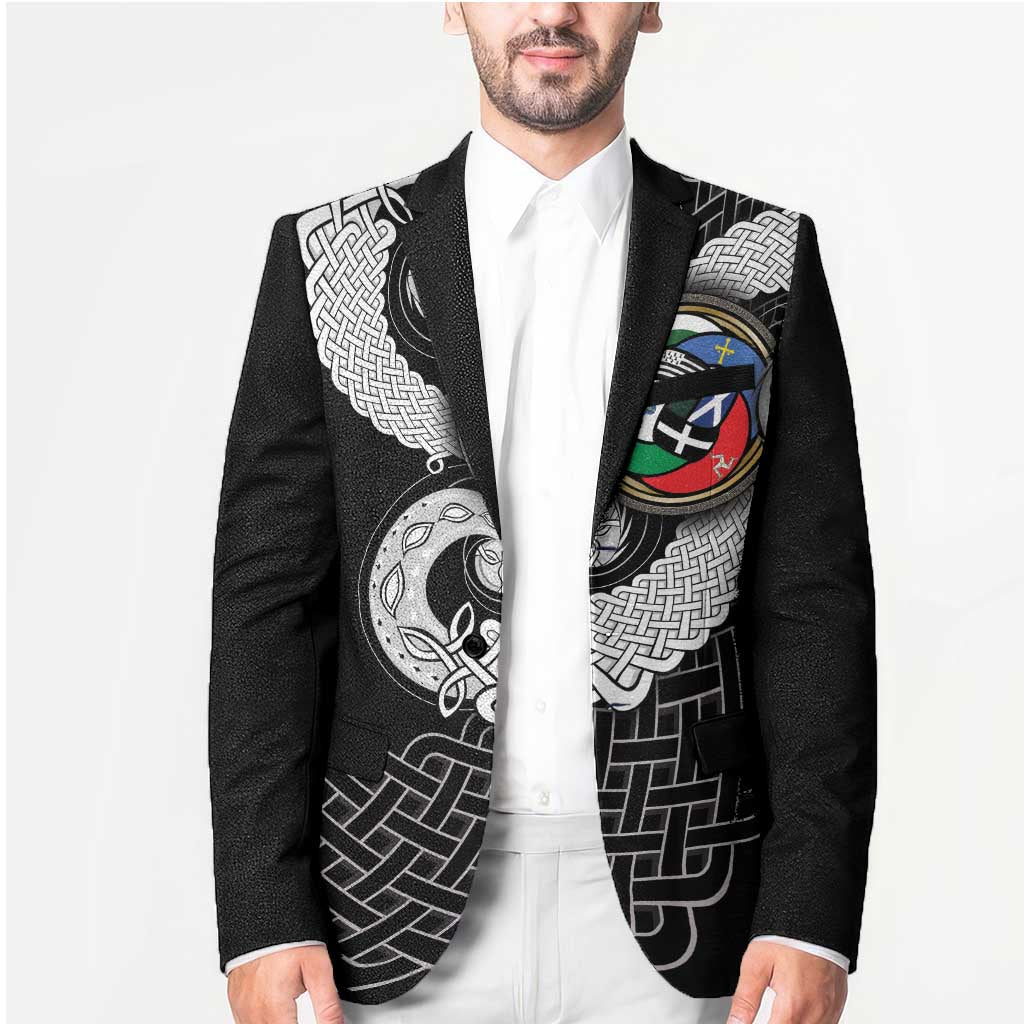 Six Celtic Countries Heritage Blazer Black Celtic Knot Triskelion - Wonder Print Shop