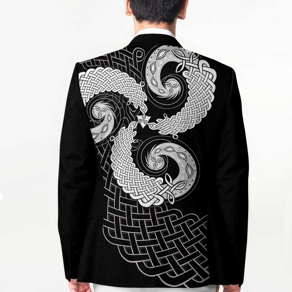 Six Celtic Countries Heritage Blazer Black Celtic Knot Triskelion - Wonder Print Shop