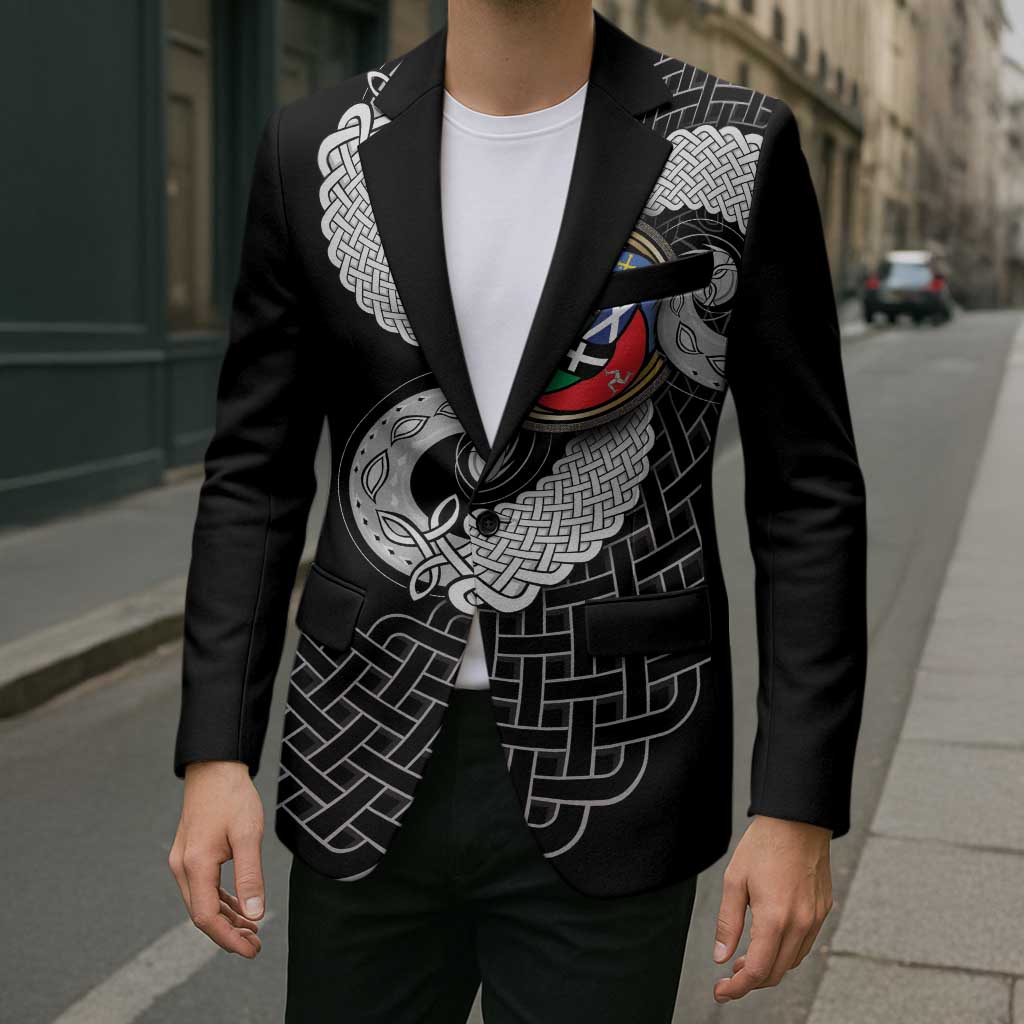 Six Celtic Countries Heritage Blazer Black Celtic Knot Triskelion - Wonder Print Shop