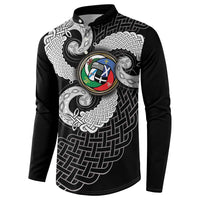 Six Celtic Countries Heritage Button Sweatshirt Black Celtic Knot Triskelion - Wonder Print Shop