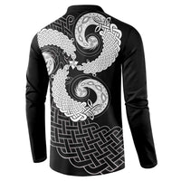 Six Celtic Countries Heritage Button Sweatshirt Black Celtic Knot Triskelion - Wonder Print Shop