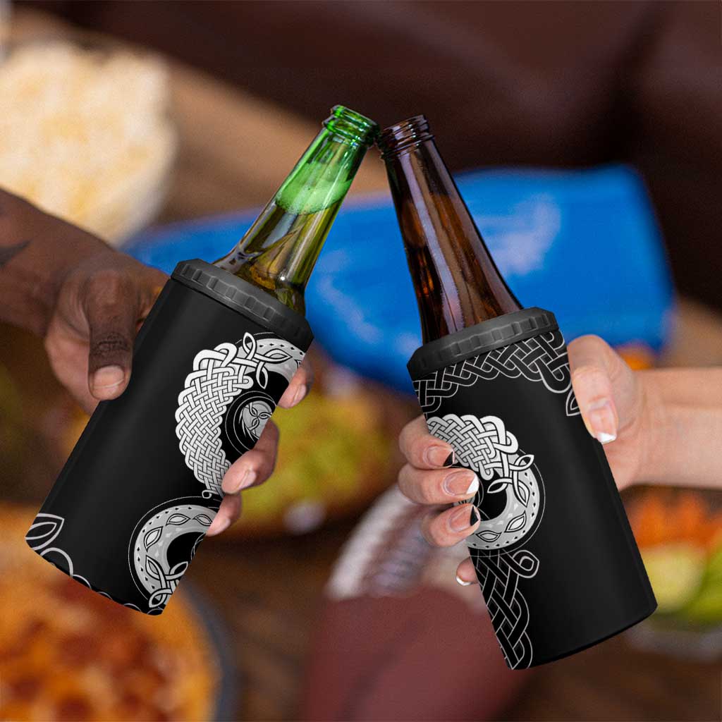 Six Celtic Countries Heritage 4 in 1 Can Cooler Tumbler Black Celtic Knot Triskelion - Wonder Print Shop