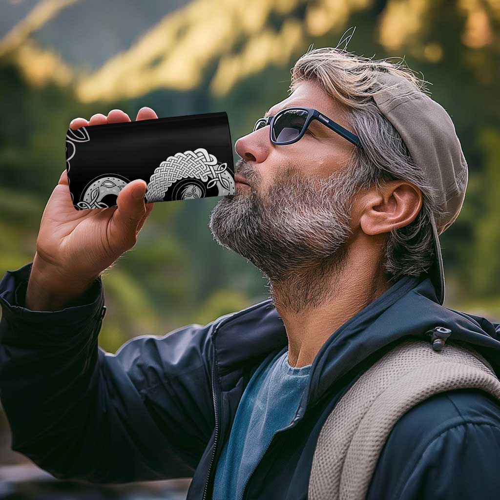 Six Celtic Countries Heritage 4 in 1 Can Cooler Tumbler Black Celtic Knot Triskelion - Wonder Print Shop