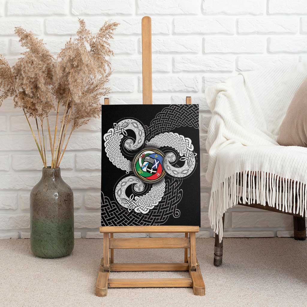 Six Celtic Countries Heritage Canvas Wall Art Black Celtic Knot Triskelion - Wonder Print Shop
