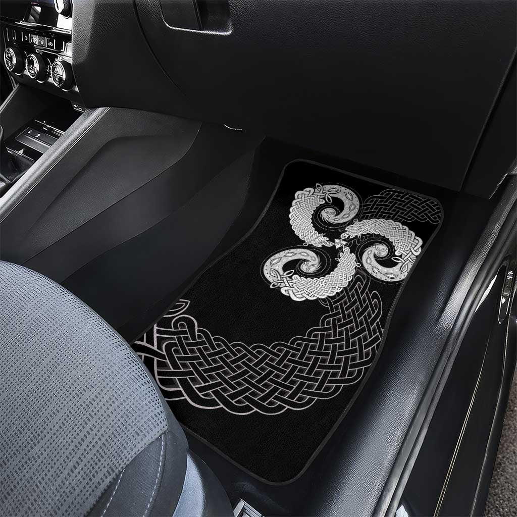 Six Celtic Countries Heritage Car Mats Black Celtic Knot Triskelion - Wonder Print Shop