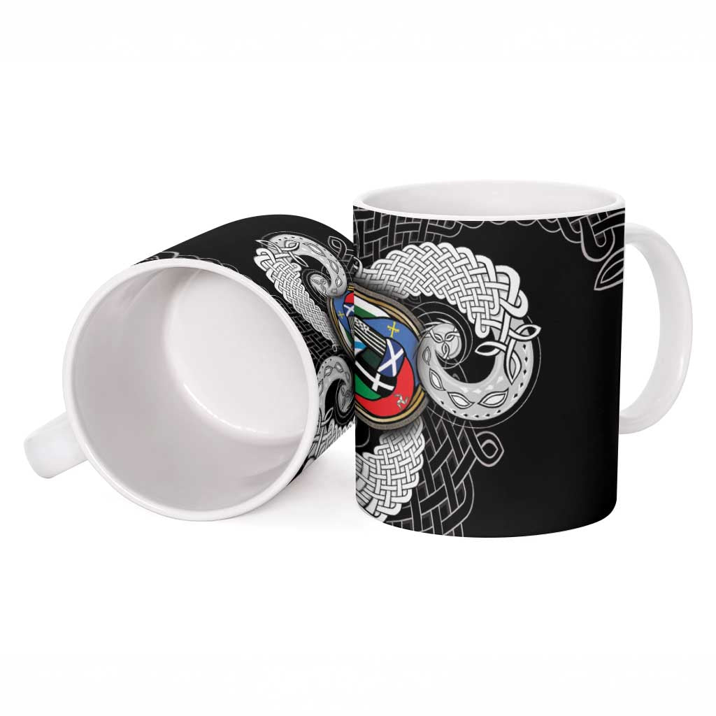 Six Celtic Countries Heritage Ceramic Mug Black Celtic Knot Triskelion - Wonder Print Shop