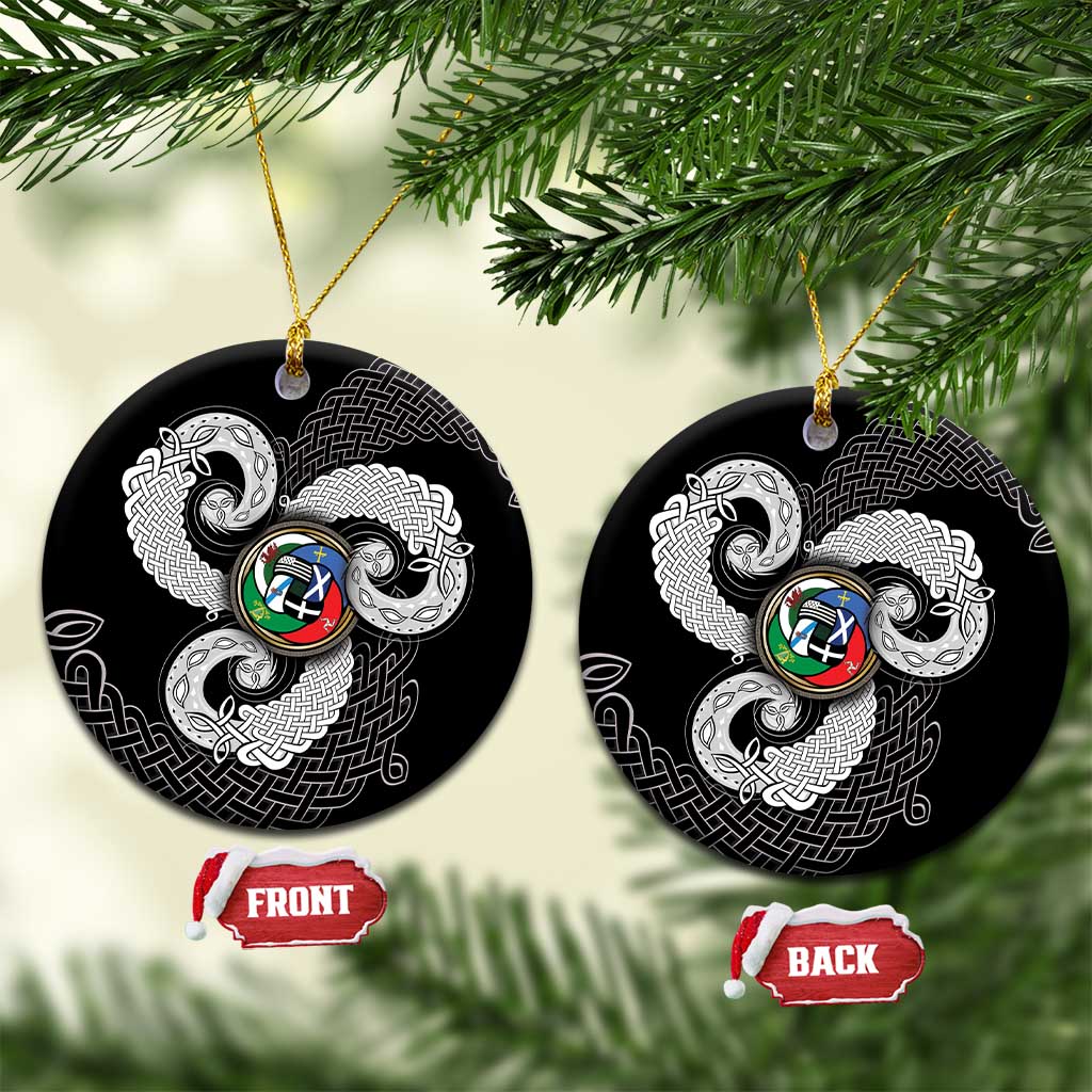 Six Celtic Countries Heritage Ceramic Ornament Black Celtic Knot Triskelion - Wonder Print Shop