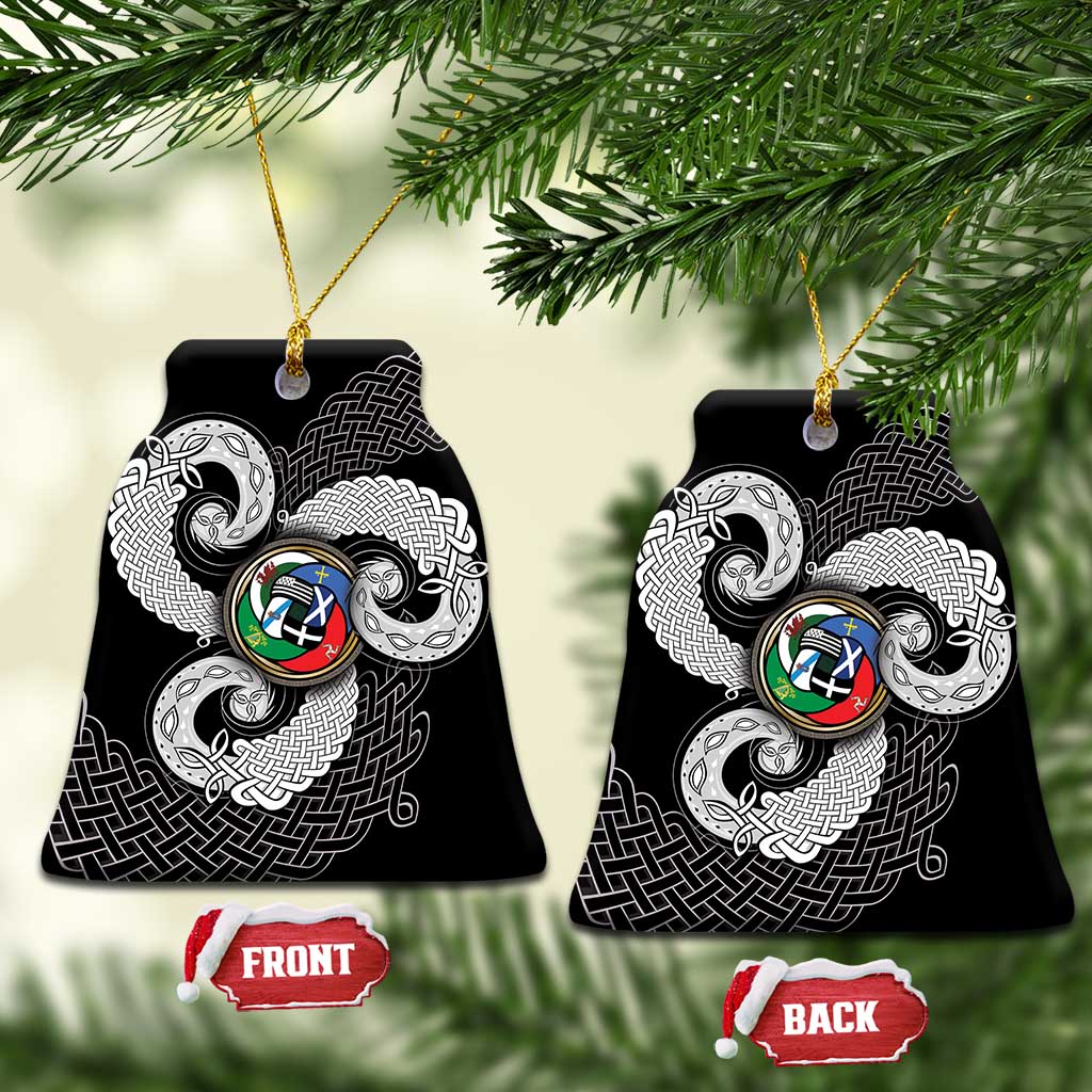 Six Celtic Countries Heritage Ceramic Ornament Black Celtic Knot Triskelion - Wonder Print Shop
