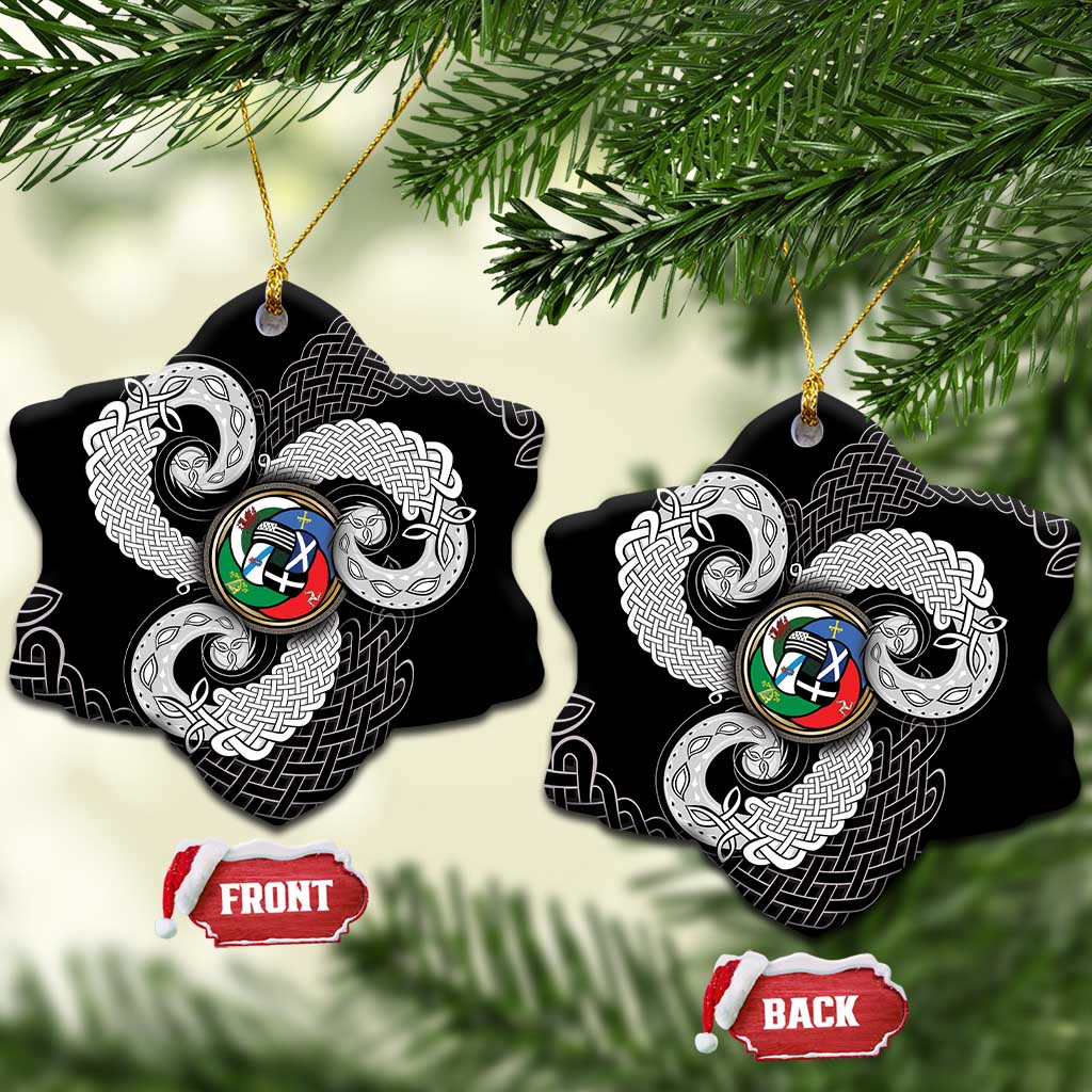 Six Celtic Countries Heritage Ceramic Ornament Black Celtic Knot Triskelion - Wonder Print Shop