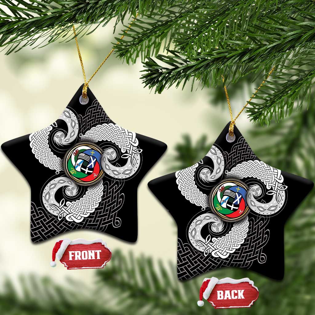 Six Celtic Countries Heritage Ceramic Ornament Black Celtic Knot Triskelion - Wonder Print Shop