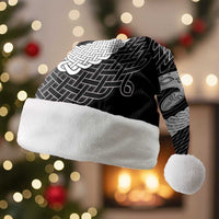 Six Celtic Countries Heritage Christmas Santa Hat Black Celtic Knot Triskelion - Wonder Print Shop