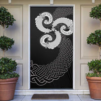Six Celtic Countries Heritage Door Cover Black Celtic Knot Triskelion - Wonder Print Shop