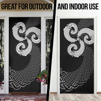 Six Celtic Countries Heritage Door Cover Black Celtic Knot Triskelion - Wonder Print Shop