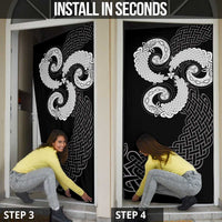 Six Celtic Countries Heritage Door Cover Black Celtic Knot Triskelion - Wonder Print Shop