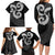Six Celtic Countries Heritage Family Matching Long Sleeve Bodycon Dress and Hawaiian Shirt Black Celtic Knot Triskelion - Wonder Print Shop