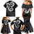 Six Celtic Countries Heritage Family Matching Mermaid Dress and Hawaiian Shirt Black Celtic Knot Triskelion - Wonder Print Shop