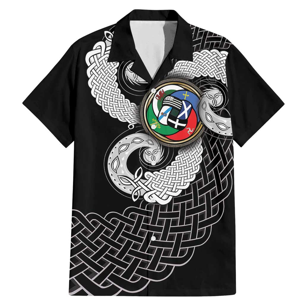 Six Celtic Countries Heritage Family Matching Mermaid Dress and Hawaiian Shirt Black Celtic Knot Triskelion - Wonder Print Shop