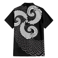 Six Celtic Countries Heritage Family Matching Mermaid Dress and Hawaiian Shirt Black Celtic Knot Triskelion - Wonder Print Shop